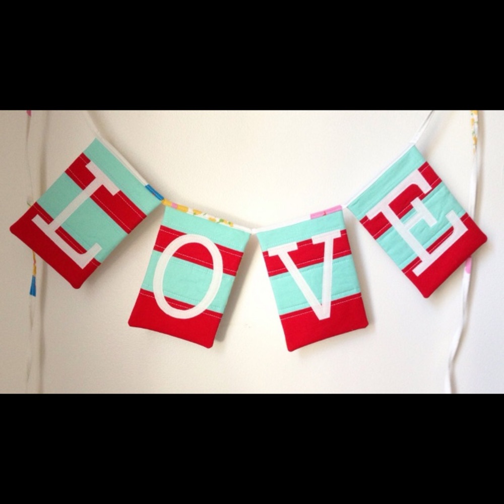 Handmade Valentine Banner, Love Home Decor